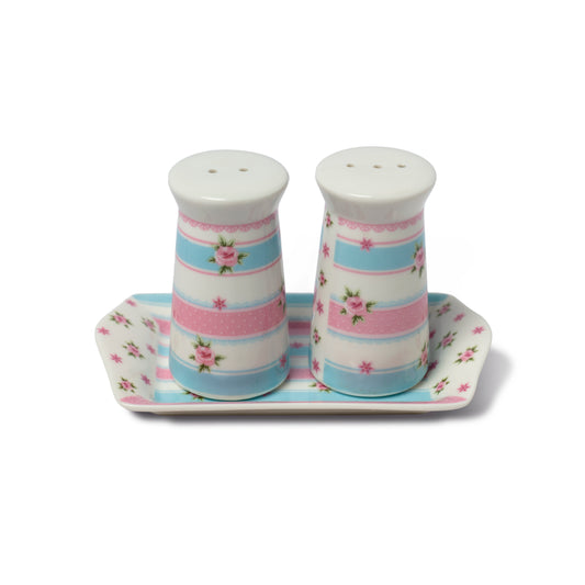 Ceramic Salt And Pepper Shakers With Tray