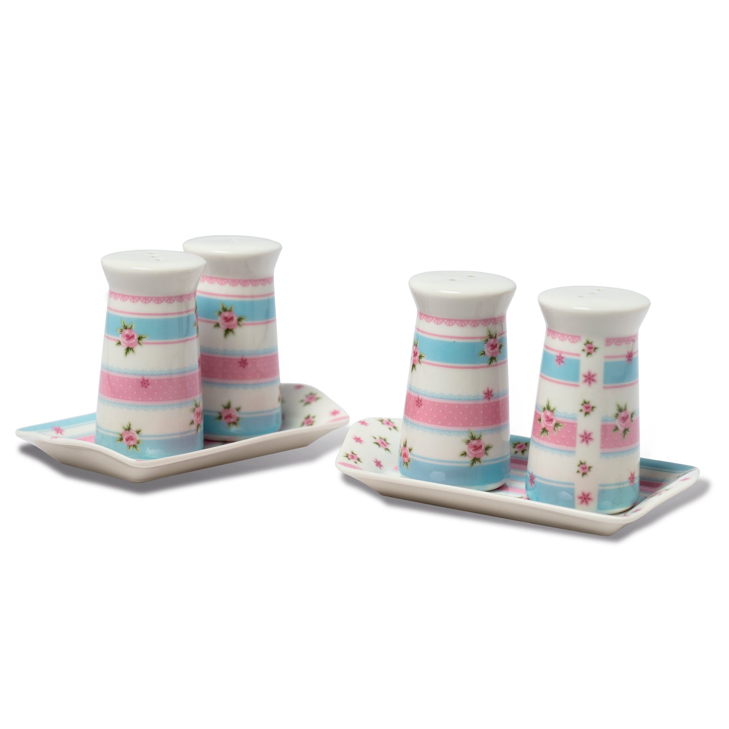 Ceramic Salt And Pepper Shakers With Tray