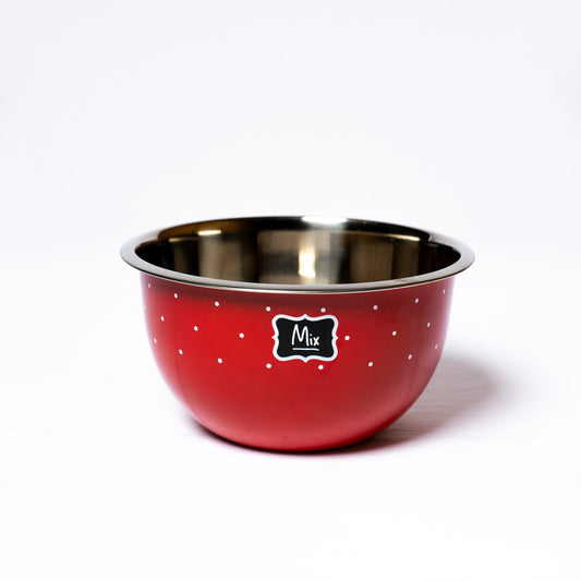 Polka Dot Steel Mixing Bowl (Red) - MBST0001 - View 2