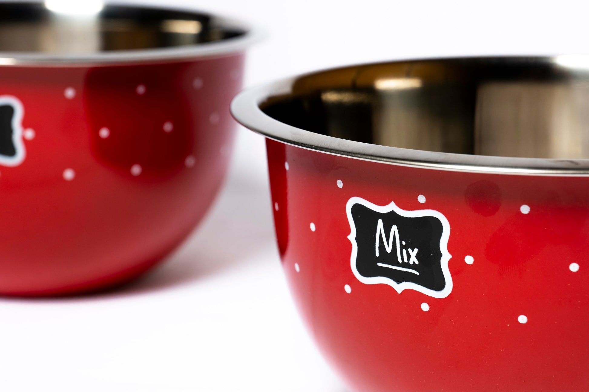 Polka Dot Steel Mixing Bowl (Red) - MBST0001 - View 6