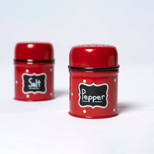 Polka Dot Steel Pepper and Salt Dispenser (Red) - SPST0001 - View 2