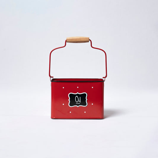Polka Dot Steel Oil Caddy (Red) - OCST0001 - View 1