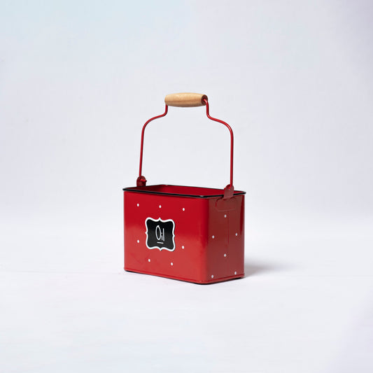 Polka Dot Steel Oil Caddy (Red) - OCST0001 - View 2