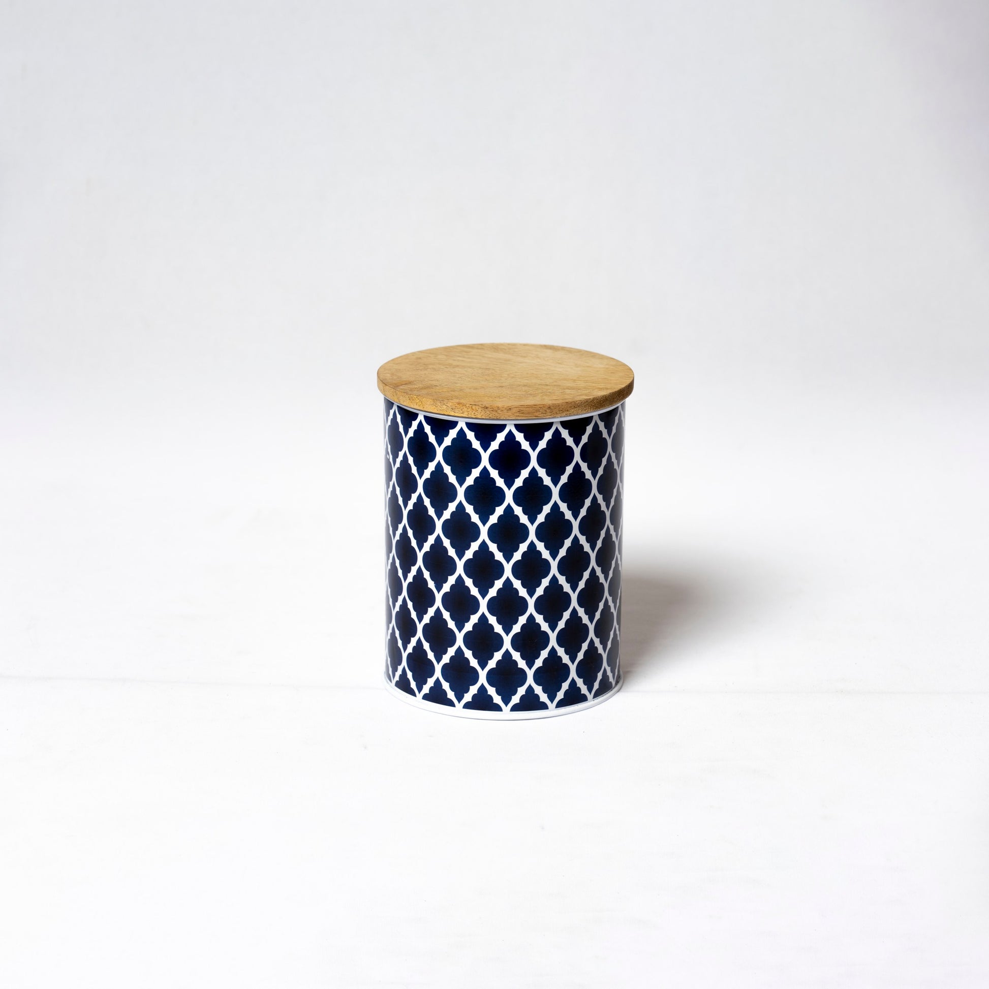 Steel Container with Wooden Lid - Large (Blue) - SCST0007 - View 2