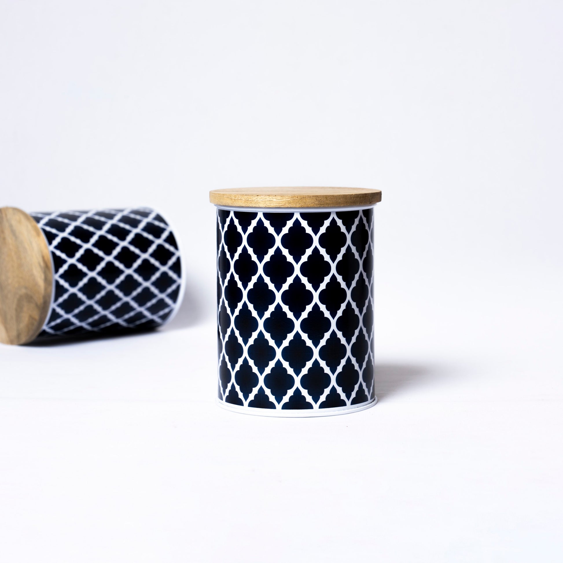 Steel Container with Wooden Lid - Medium (Blue) - SCST0008 - View 4