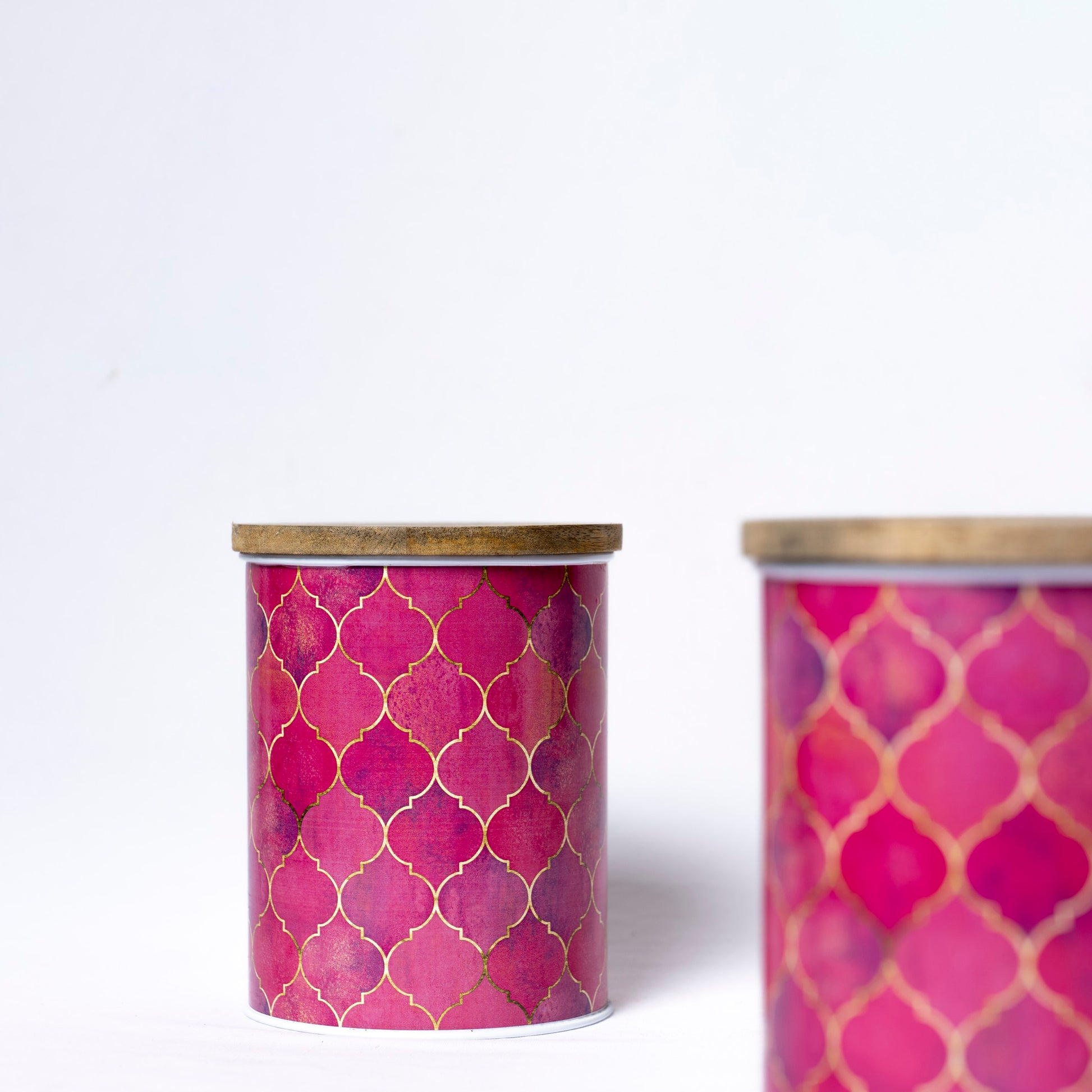 Steel Container with Wooden Lid - Medium (Pink) - SCST0011 - View 5