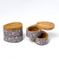 Double Wood Storage Bowls with Swivel Lid