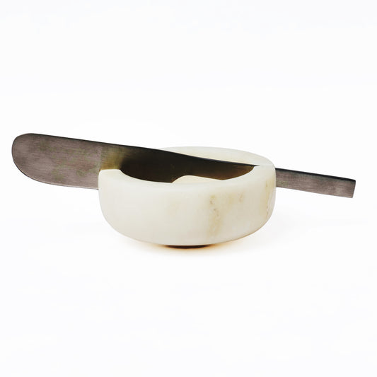 White Marble Butter Dish
