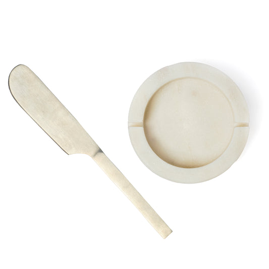 White Marble Butter Dish