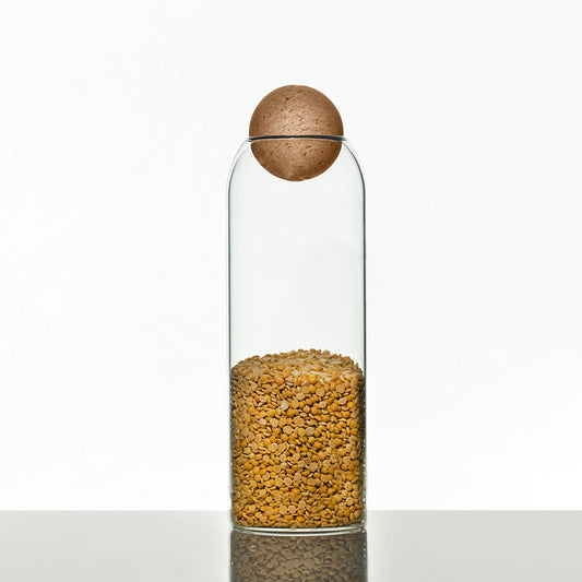 Glass Jar With Wood Cork Large