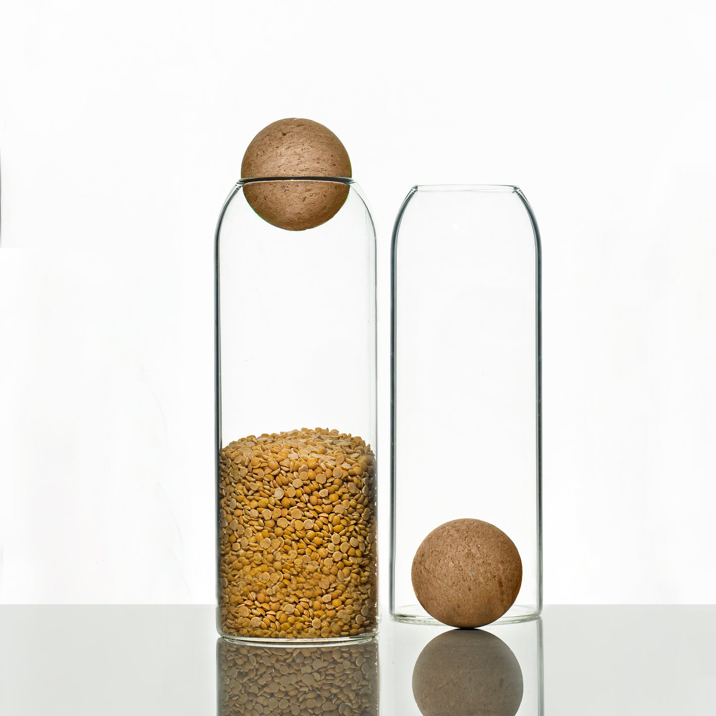 Glass Jar With Wood Cork Large