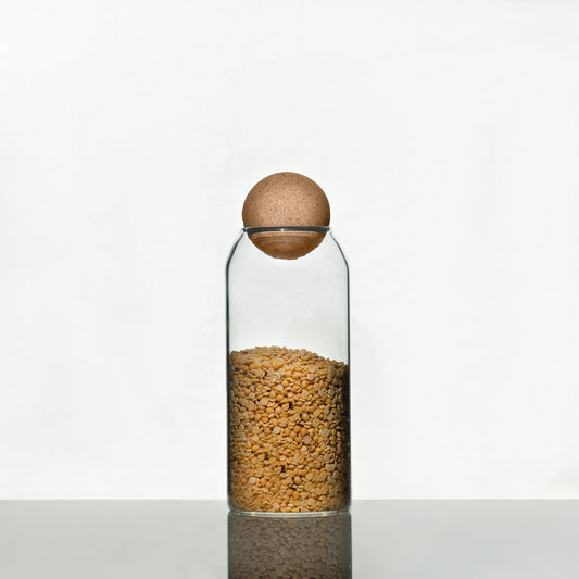Glass Jar With Wood Cork Medium