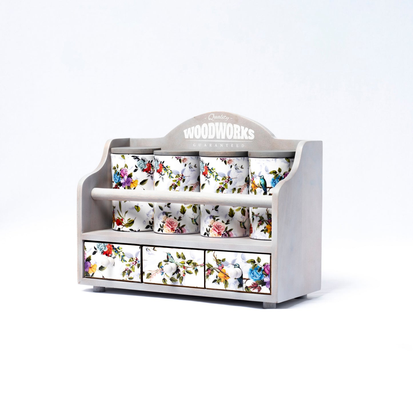 Wood Spice Drawers With Jars