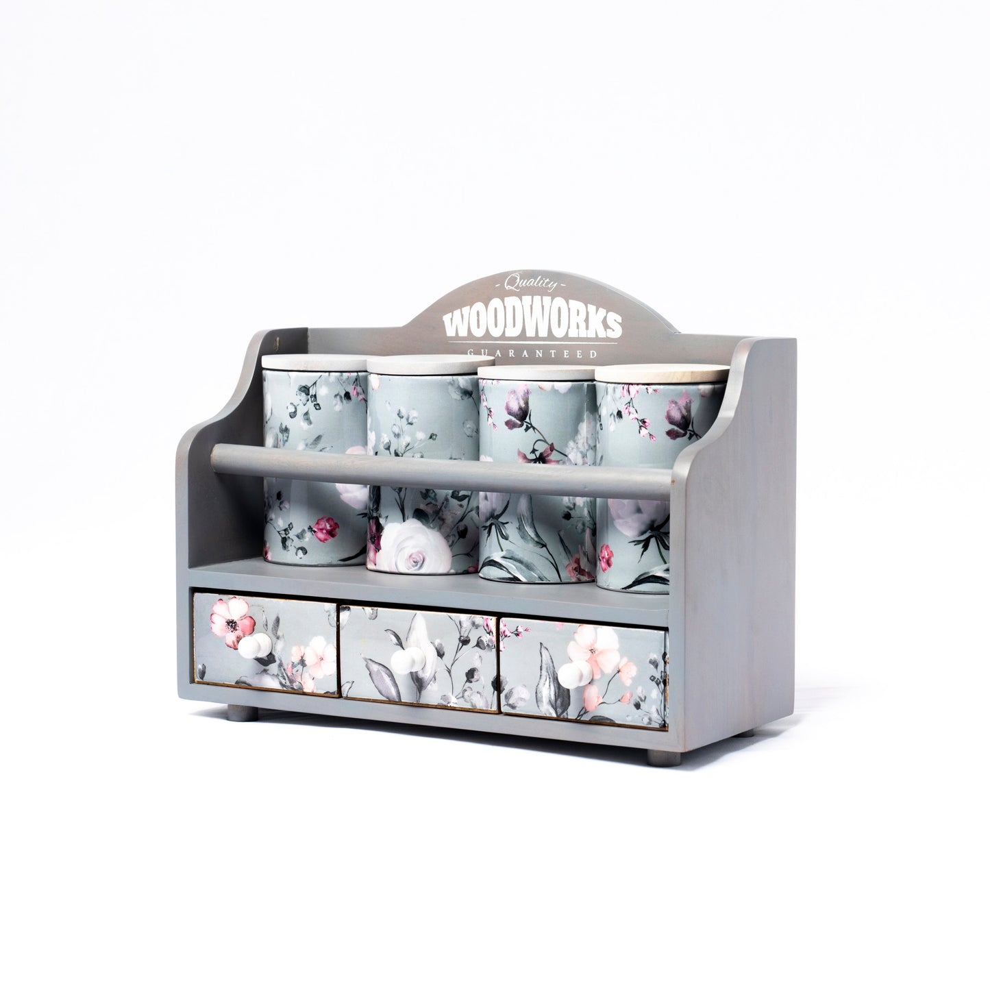 Wood Spice Drawers with Jars