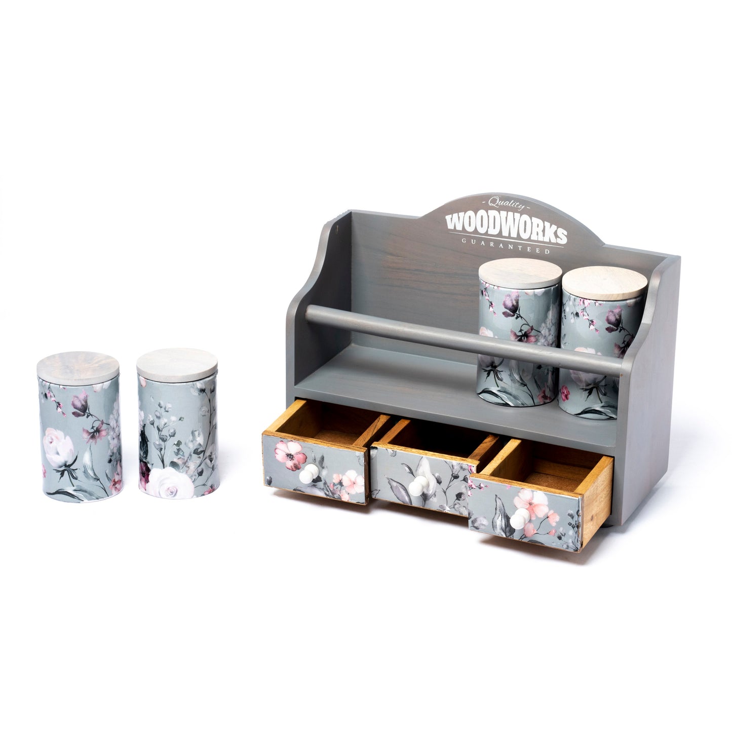 Wood Spice Drawers with Jars