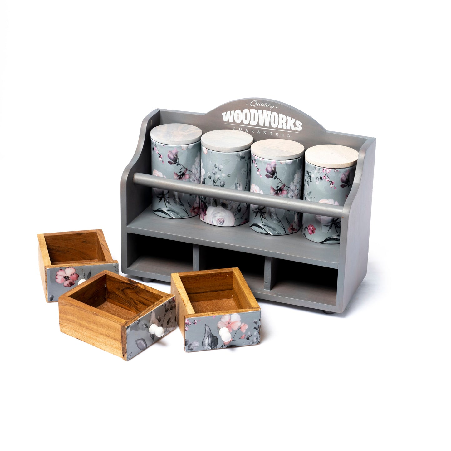Wood Spice Drawers with Jars