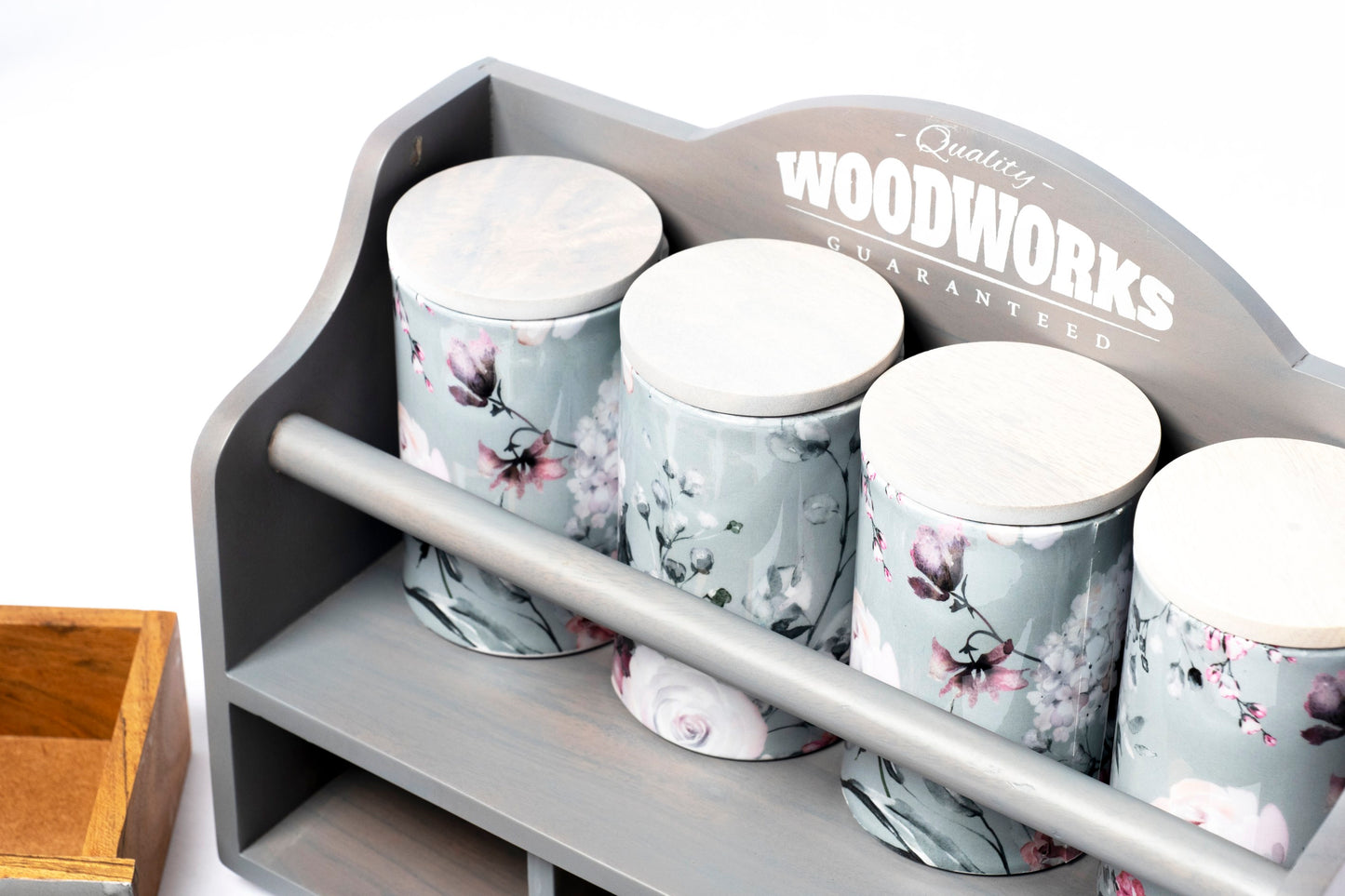 Wood Spice Drawers with Jars