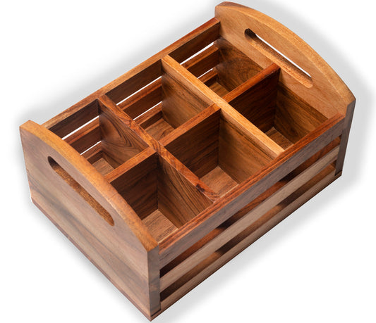 Wooden Oil Caddy with Wooden Handle - OCWD0002 - View 2