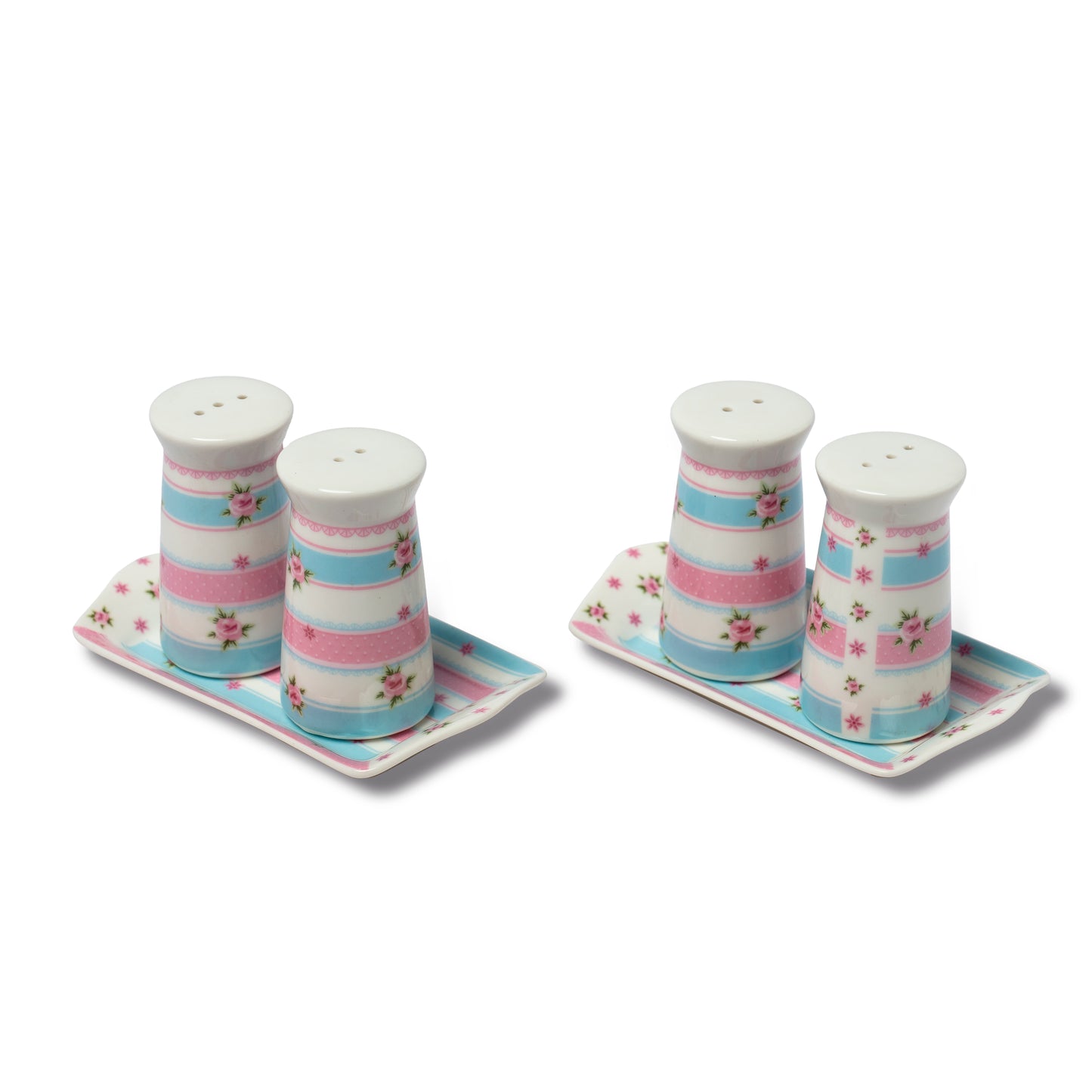 Ceramic Salt And Pepper Shakers With Tray