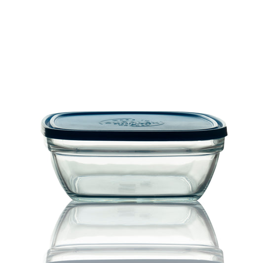 Duralex Lys Square Glass Storage Bowls w/Lid, Set of 6