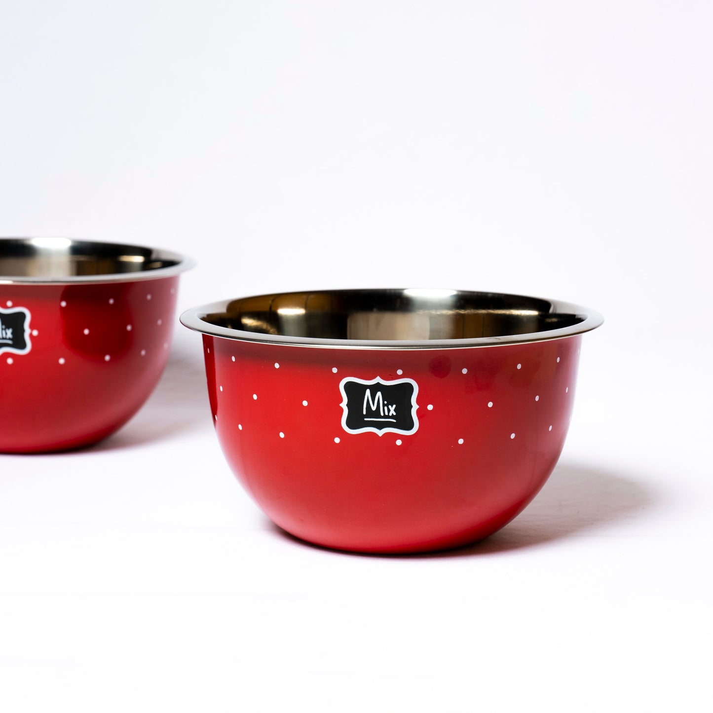 Polka Dot Steel Mixing Bowl (Red) - MBST0001 - View 4