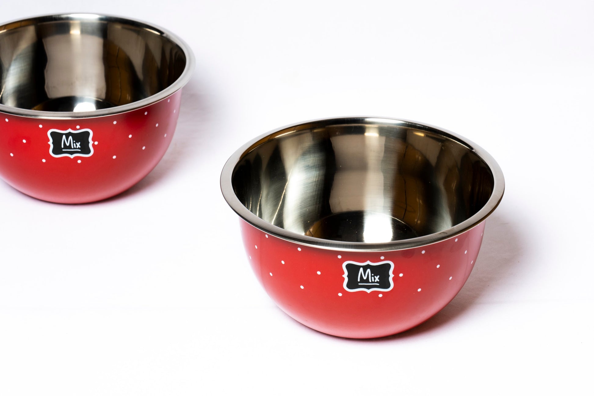 Polka Dot Steel Mixing Bowl (Red) - MBST0001 - View 5