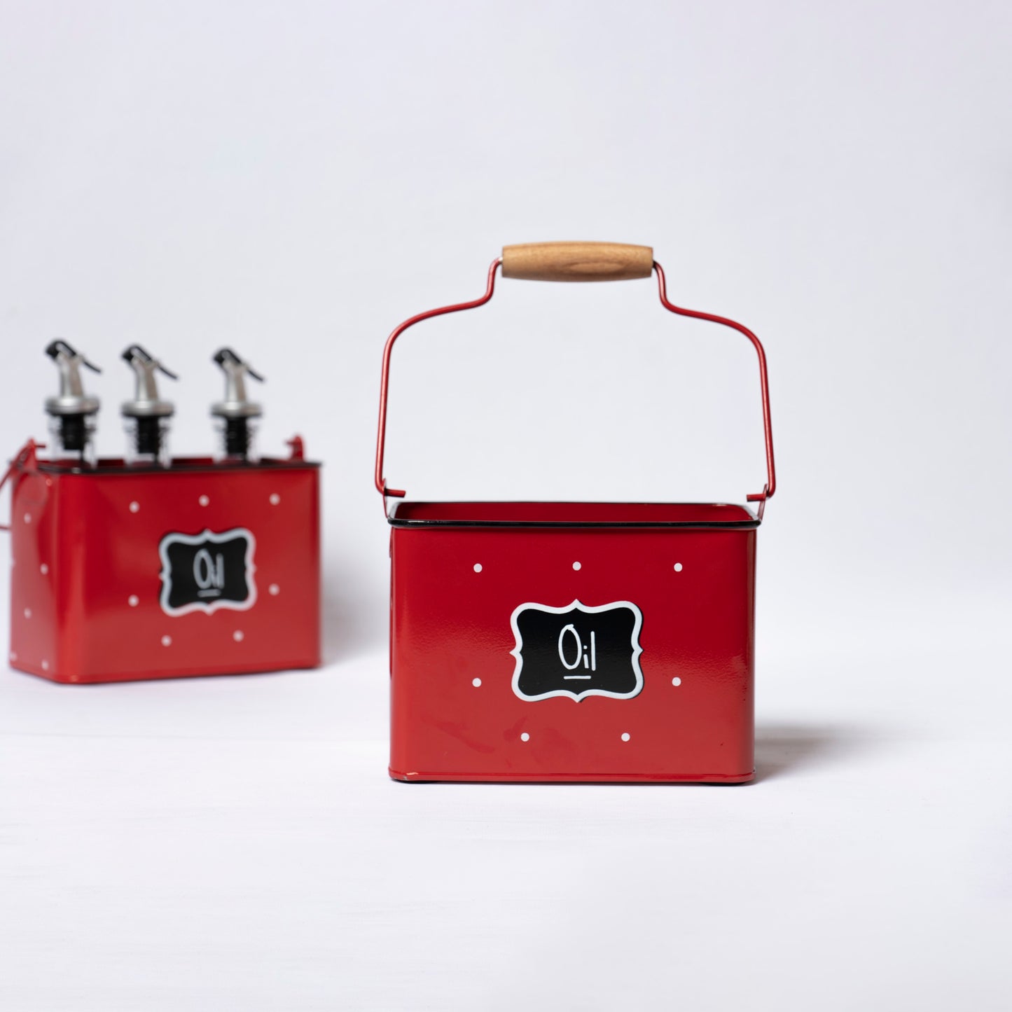 Polka Dot Steel Oil Caddy (Red) - OCST0001 - View 7