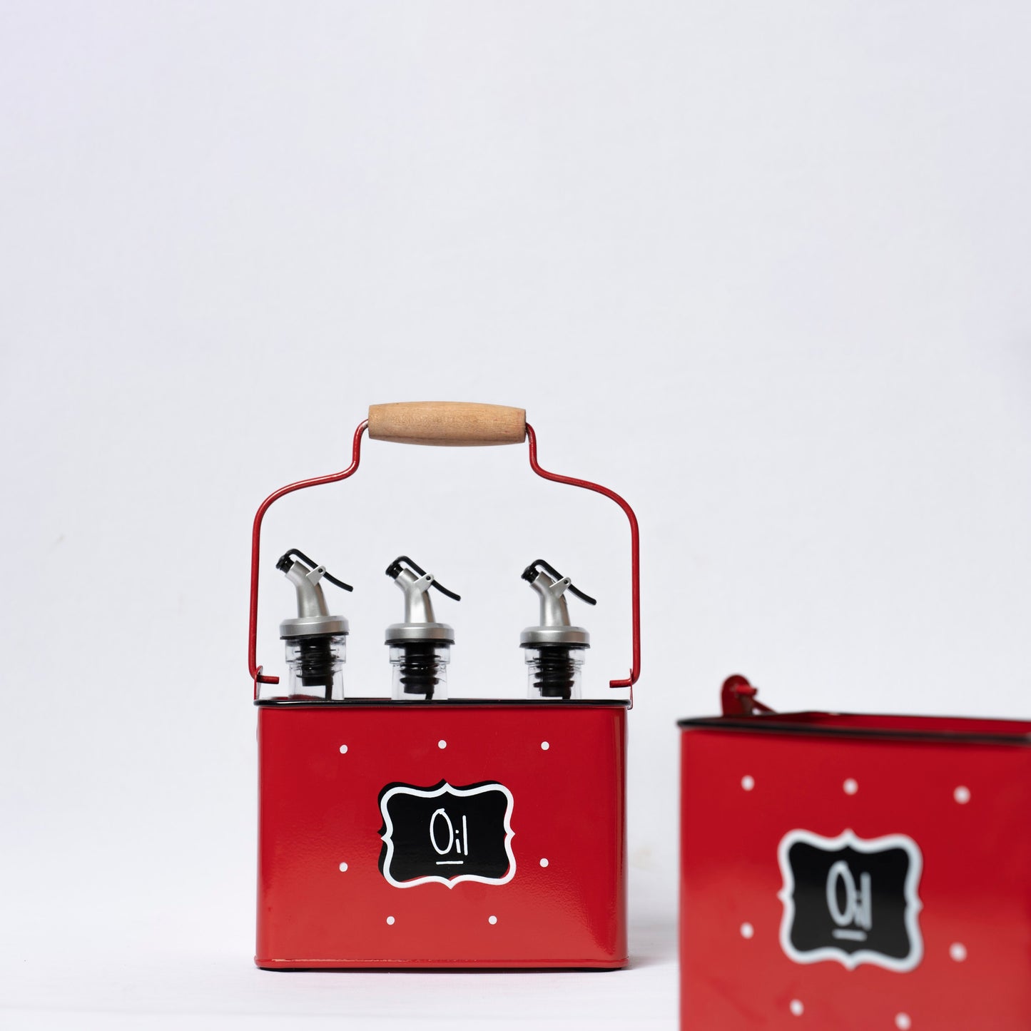 Polka Dot Steel Oil Caddy (Red) - OCST0001 - View 8