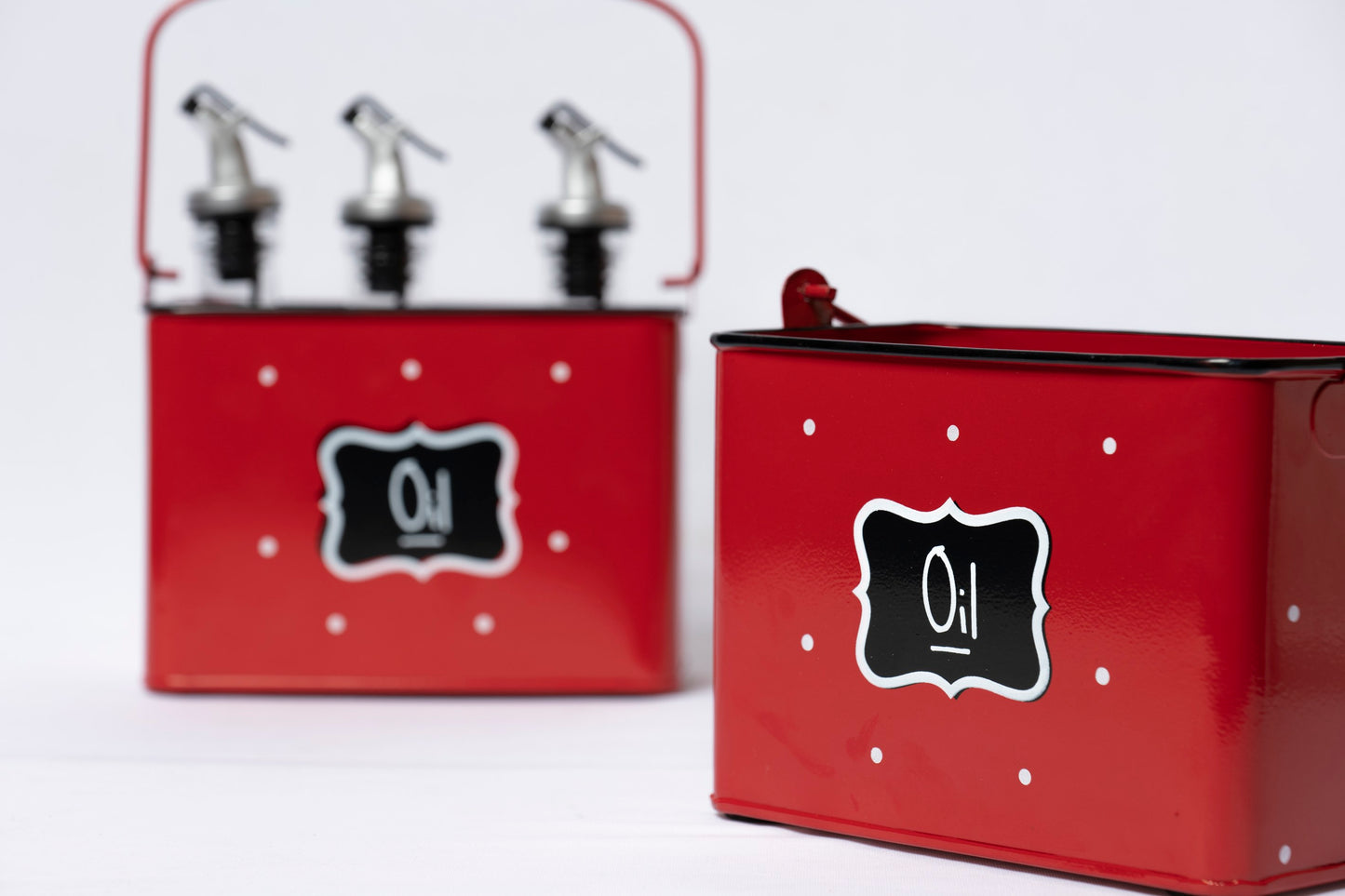 Polka Dot Steel Oil Caddy (Red) - OCST0001 - View 9
