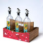 4 Partition Wooden Oil Caddy (Red) - OCWD0003 - View 2