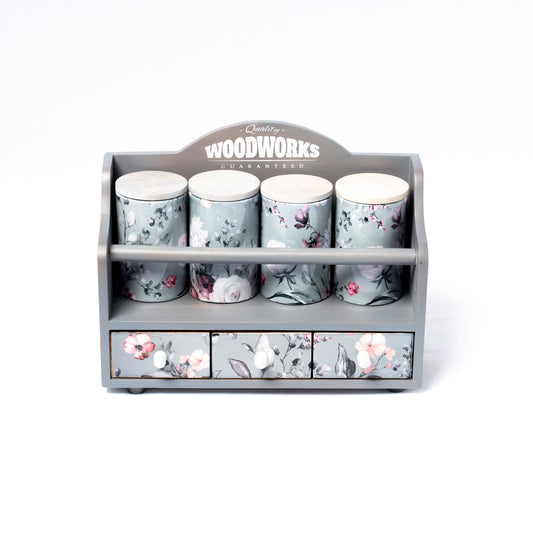 Wood Spice Drawers with Jars